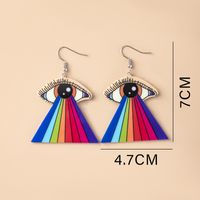 Fashion Geometric Rainbow Eye Printing Arylic Acrylic Earrings main image 4