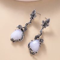 Vintage Style Maple Leaf Opal Pendant Alloy Earrings sku image 1