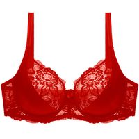 Fashion Lace Large Size Push Up Thin Breathable Adjustable Steel Ring Bras main image 5
