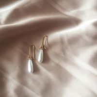 Mode Einfache Niedliche Wasser Tropfen Perlen Anhänger Ohrringe main image 3