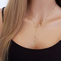 Exaggerated Cross Alloy Chain Pendant Clavicle Necklace main image 1