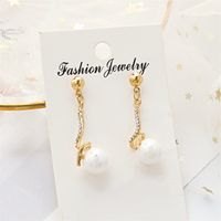 Pendientes Geométricos De Circonio Con Micro Incrustaciones De Perlas Trenzadas Simples De Moda Para Mujer main image 1