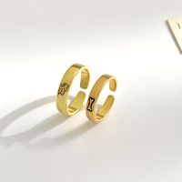 Fashion Simple Cartoon Bone Puppy Copper Switchable  Index Finger Ring Couple main image 6