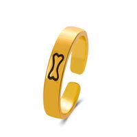 Mode Einfache Cartoon Knochen Welpen Kupfer Umschaltbar Index Finger Ring Paar sku image 1