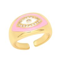 New Devil's Eye Copper 18k Gold-plated Zircon Ring main image 3