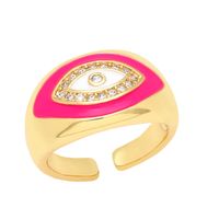 New Devil's Eye Copper 18k Gold-plated Zircon Ring main image 4