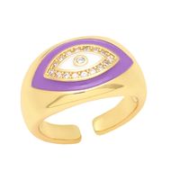 New Devil's Eye Copper 18k Gold-plated Zircon Ring main image 6