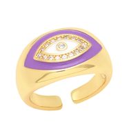 New Devil's Eye Copper 18k Gold-plated Zircon Ring sku image 1