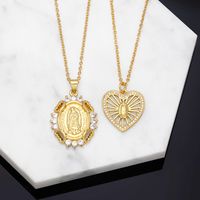 Fashion Heart Copper 18k Gold Plated Necklace In Bulk main image 1
