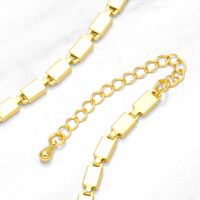 Copper 18k Gold-plated Small Square Snake Bones Chain Necklace main image 3