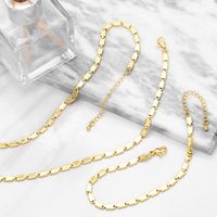 Copper 18k Gold-plated Small Square Snake Bones Chain Necklace main image 2