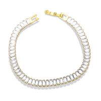 Copper 18k Gold-plated Inlaid Color Zircon Thick Chain Bracelet main image 4