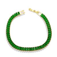 Copper 18k Gold-plated Inlaid Color Zircon Thick Chain Bracelet sku image 2