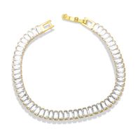 Copper 18k Gold-plated Inlaid Color Zircon Thick Chain Bracelet sku image 4