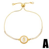 Simple Bee Star Round Copper 18k Gold-plated Zircon Bracelet main image 5