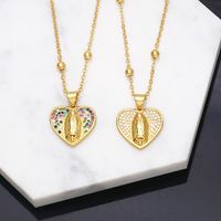 Fashion Geometric Heart Copper 18k Gold Plated Necklace In Bulk main image 1