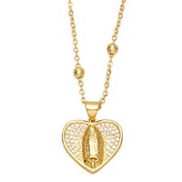 Fashion Geometric Heart Copper 18k Gold Plated Necklace In Bulk main image 5