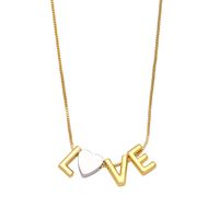 Mode Brief Mama Mama Anhänger Herz Kupfer 18k Gold-überzogene Intarsien Farbe Zirkon Halskette main image 5
