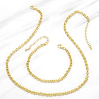 Simple Circle Chain Copper 18k Gold-plated Necklace Bracelet main image 1