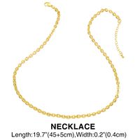 Simple Circle Chain Copper 18k Gold-plated Necklace Bracelet sku image 2