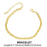 Simple Circle Chain Copper 18k Gold-plated Necklace Bracelet sku image 1