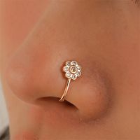 La Mode Créative Cuivre Perforation-gratuit En Forme De U Nasal Attelle Piercing Papillon Fleur En Forme De Serpent Faux Nez Goujons main image 5