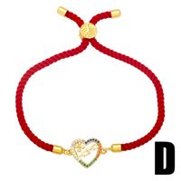 Pulsera De Cuerda Roja Con Incrustaciones De Circonita De Cobre De 18k main image 2