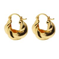 Fashion Delicate Novel Spiral Twist Ear Clip Glossy Earrings main image 2