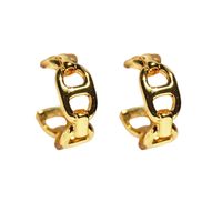 Simple Exquisite Novel Pig Nose Chain C-shaped Metal Ear Studs main image 4
