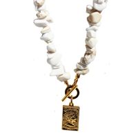 Eintrag Lux Weiß Kies Gold Platz Frauen Marke Porträt Schnalle Halskette Anhänger main image 2