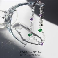 Korean Fresh Mori Transparent Crystal String Beads Clavicle Chain Niche Design Stone Necklace Same Bracelet 614 sku image 1