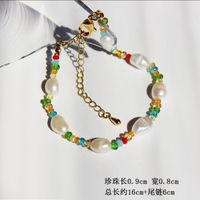 Nette Feinen Bunten Kristall String Perlen Schlüsselbein Kette Perle Halskette Armband Ohrringe sku image 2