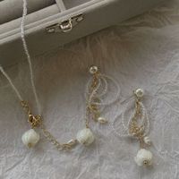 Flower Pearl Pendant Vacation Style Retro Necklace main image 2