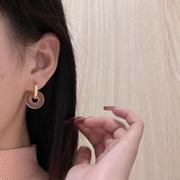 Peace Buckle Ear Drop Colored Glaze Jade Hand Paint Enamel Earrings sku image 3