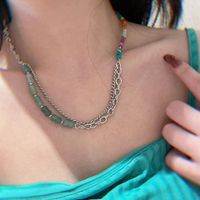 Fashion New Tassel Women's Multi-color Tourmaline Stone Handmade Beaded Necklace main image 3