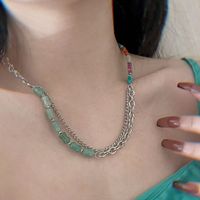 Fashion New Tassel Women's Multi-color Tourmaline Stone Handmade Beaded Necklace sku image 1