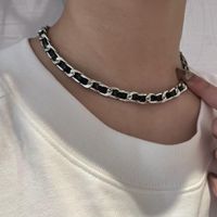 Hip Hop Stil Leder Kette Woven Multicolor Halskette Choker main image 5