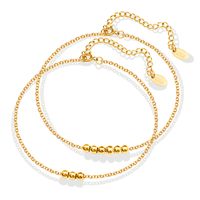 Classic Lucky Small Beads Fashion Anklet Titanium Steel Material Plated 18k Gold main image 2