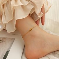 Classic Lucky Small Beads Fashion Anklet Titanium Steel Material Plated 18k Gold sku image 1