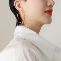 Fashion Geometric Titanium Steel Gold-plated Stud Earring sku image 6