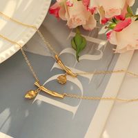 Fashion New Bamboo Lotus Seedpod Pendant Necklace Titanium Steel Plated 18k Gold Accessories main image 2