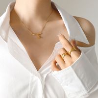 Fashion New Bamboo Lotus Seedpod Pendant Necklace Titanium Steel Plated 18k Gold Accessories sku image 2