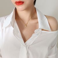 Moda Coreana Linda Cara Sonriente Colgante Collar Femenino Titanio Acero Chapado En Oro Letra Inglesa Larga Marca Clavícula Cadena sku image 3