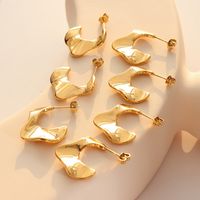 Titanium Steel Gold-plated Irregular Shaped Earrings main image 5