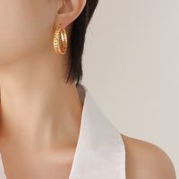 Fashion Wheat Earrings Titanium Steel Gold Plated Ear Clip Accessories Wholesale sku image 2