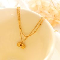 Minority Double-layer Chain Bell New Titanium Steel Plated 18k Gold Ankle Accessories main image 5