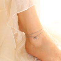 Minority Double-layer Chain Bell New Titanium Steel Plated 18k Gold Ankle Accessories sku image 1
