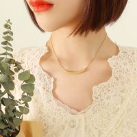 Fashion Pattern Hollow Long Clavicle Necklace Titanium Steel Gold-plated Square Snake Chain Jewelry main image 3