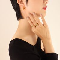 Accessories Fashion Geometric Gold Plated Titanium Steel Ear Clip sku image 3