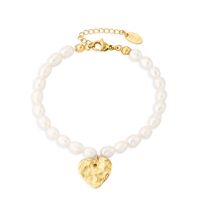 Stainless Steel Pearl Baroque Style Retro Love Spring Rope Bracelet main image 2